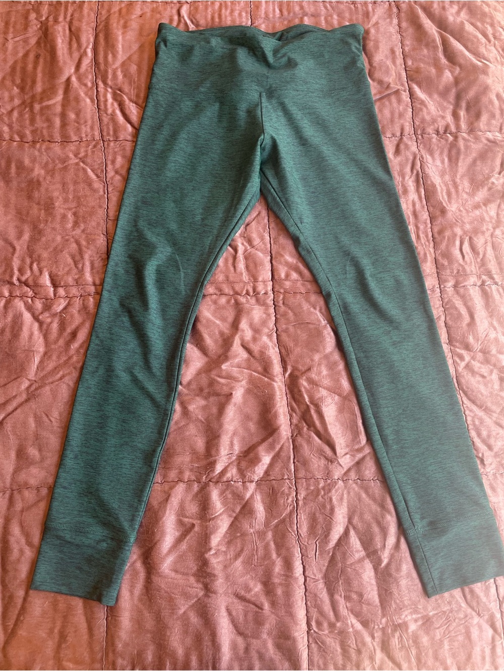 Lorna Jane Forest Green High-Rise Active Jogger Leggings Sz Med Adjustable Waist
